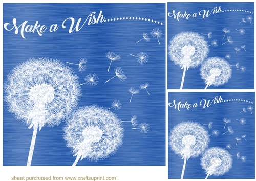 3 Dandelion make a wish card fronts/toppers 2