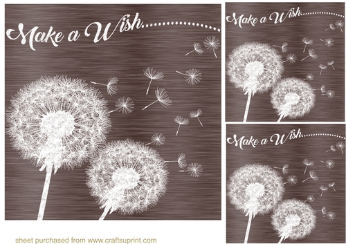 3 Dandelion make a wish card fronts/toppers 3