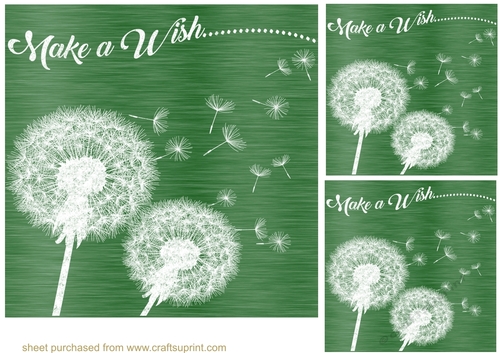 3 Dandelion make a wish card fronts/toppers 4