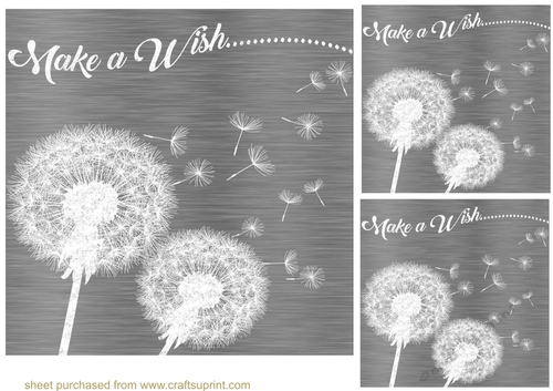 3 Dandelion make a wish card fronts/toppers 5