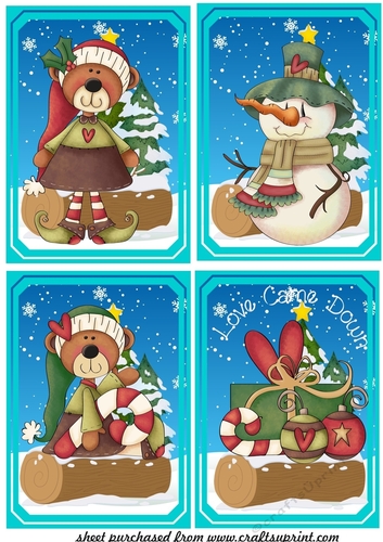 4 Christmas woodland toppers
