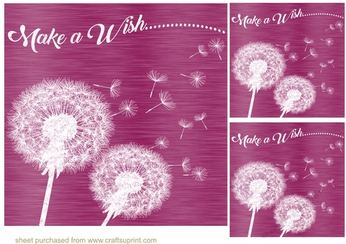 3 Dandelion make a wish card fronts/toppers 10