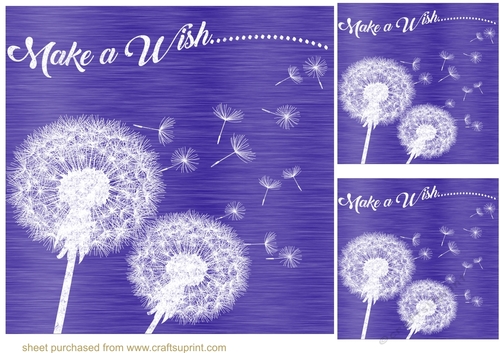 3 Dandelion make a wish card fronts/toppers 9