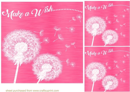 3 Dandelion make a wish card fronts/toppers 8