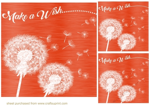 3 Dandelion make a wish card fronts/toppers 7