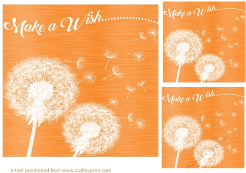 3 Dandelion make a wish card fronts/toppers 6