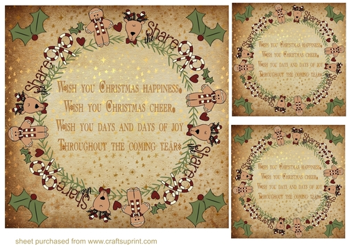 3 Gingerbread wreath with verse card fronts/toppers 2