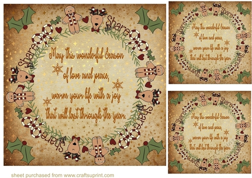 3 Gingerbread wreath with verse card fronts/toppers 3