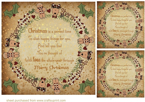 3 Gingerbread wreath with verse card fronts/toppers 4