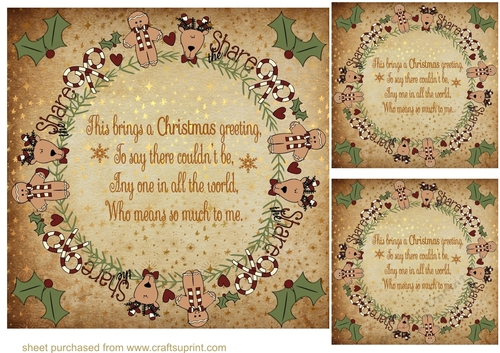 3 Gingerbread wreath with verse card fronts/toppers 5