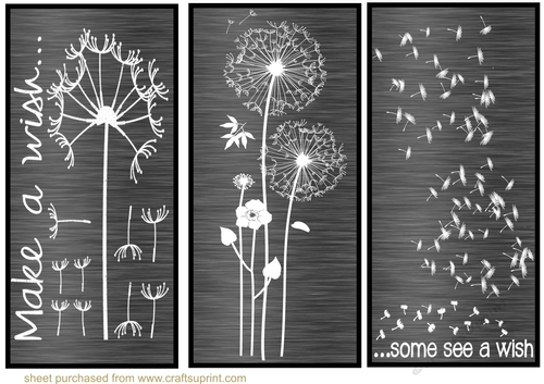 3 Black dandelion toppers