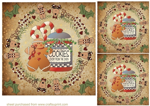 3 Gingerbread card fronts/toppers