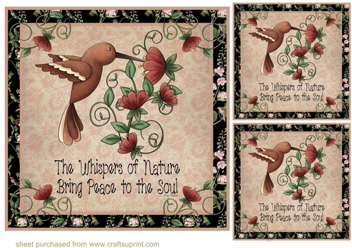 3 Hummingbird card fronts/toppers 1