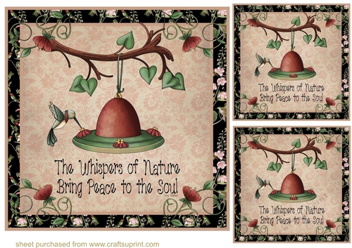 3 Humming bird card fronts/toppers 2