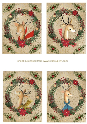 4 Christmas reindeer toppers