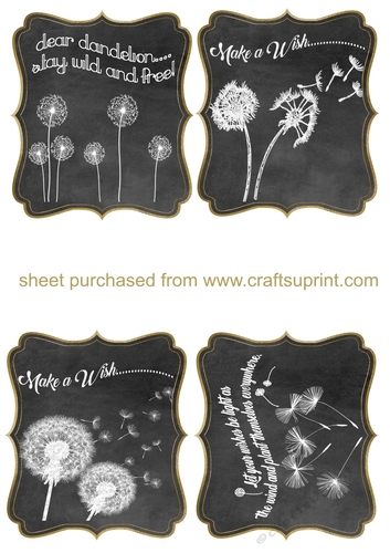 4 Dandelion chalkboard toppers