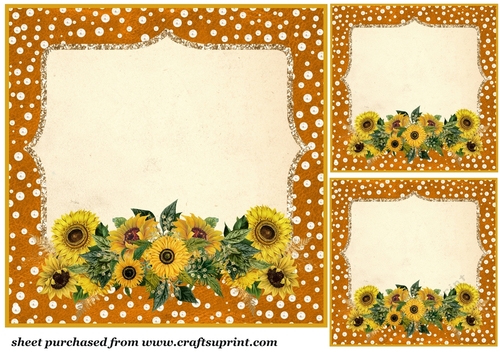 3 Sunflower frame card fronts/toppers (blanks) 1
