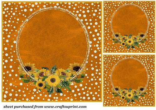 3 Sunflower frame card fronts/toppers (blanks) 3