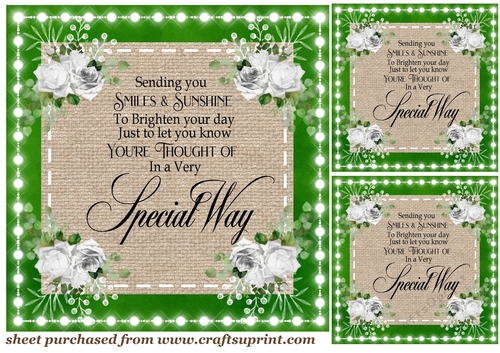 3 White rose card fronts/toppers(with verse)