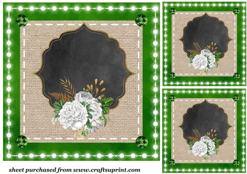 3 White rose chalkboard card fronts/toppers 1