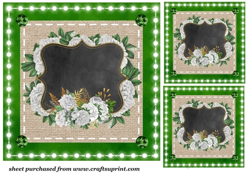 3 White rose chalkboard card fronts/toppers 2