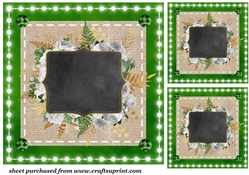 3 White rose chalkboard card fronts/toppers 3