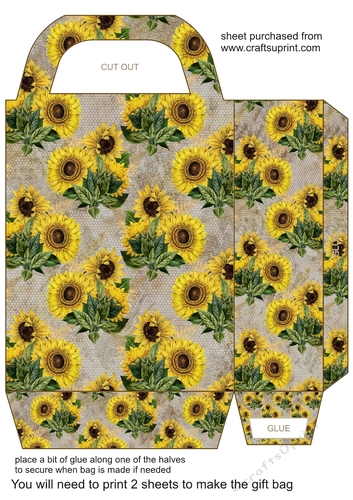 Vintage sunflower gift bag 1