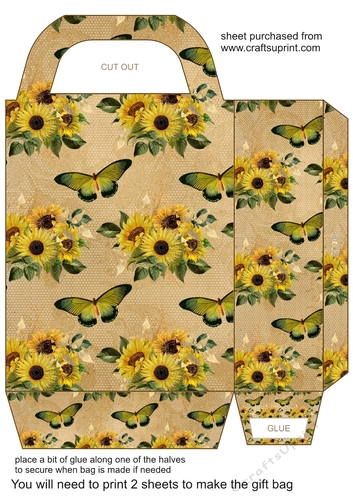 Vintage sunflower gift bag 2