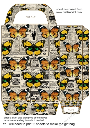 Vintage sunflower gift bag 5