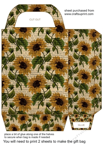 Vintage sunflower gift bag 7