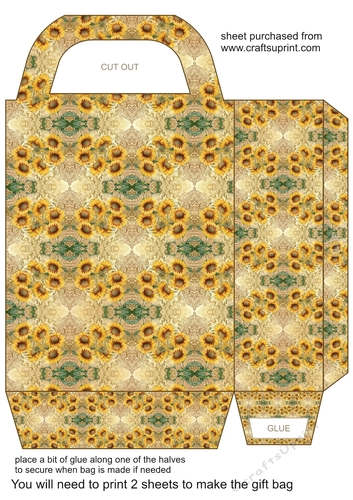 Vintage sunflower gift bag 8