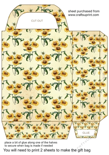 Vintage sunflower gift bag 9