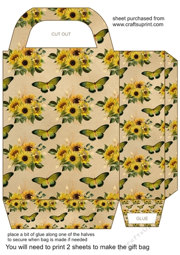 Vintage sunflower gift bag 10