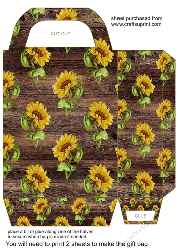 Vintage sunflower gift bag 11