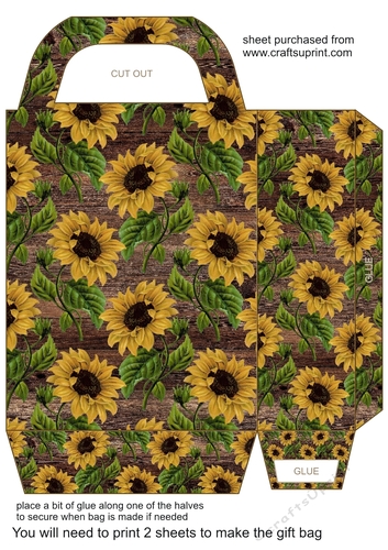 Vintage sunflower gift bag 12