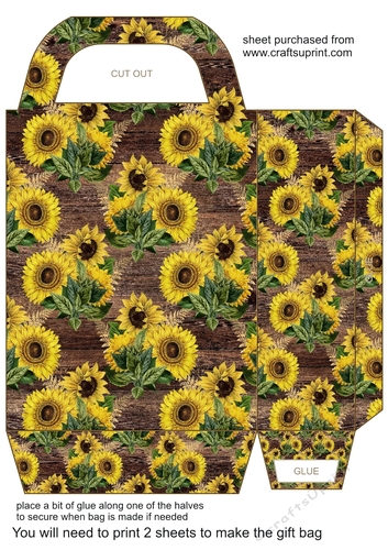Vintage sunflower gift bag 13