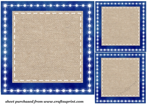 3 Blue burlap card front/topper blanks 1
