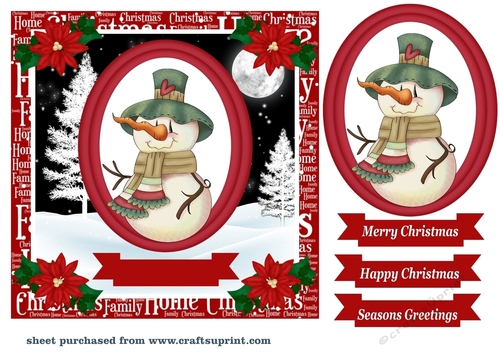 Red Frosty Christmas card front