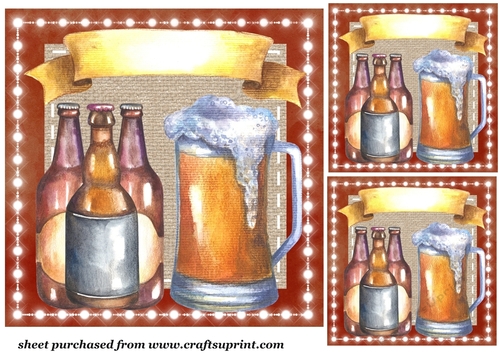 3 Birthday beers card fronts/toppers