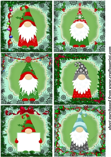 6 Christmas gnomies toppers