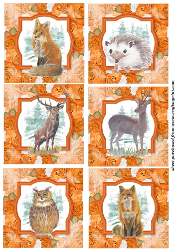 6 Autumn forest animal toppers