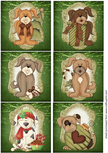 6 Christmas pup toppers
