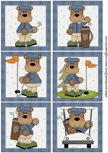 6 golf bear toppers