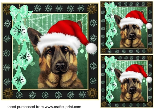 3 Christmas pup card fronts/toppers 7