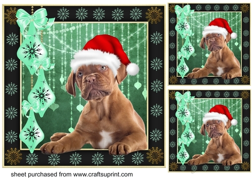 3 Christmas pup card fronts/toppers 6