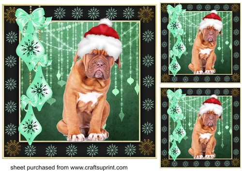3 Christmas pup card fronts/toppers 5