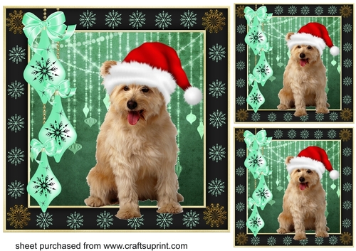3 Christmas pup card fronts/toppers 4
