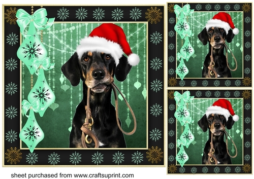 3 Christmas pup card fronts/toppers 3
