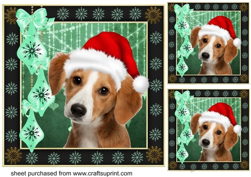 3 Christmas pup card fronts/toppers 2