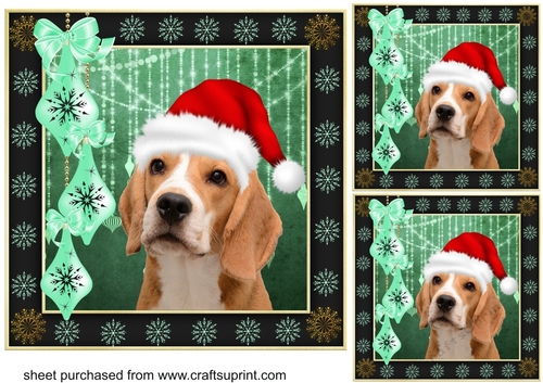 3 Christmas pup card fronts/toppers 1